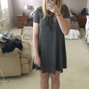 Promesa Grey Tie Up T-shirt Dress